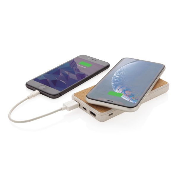 Cork and Wheat Straw 8.000 mAh 5W wireless powerbank P322.219