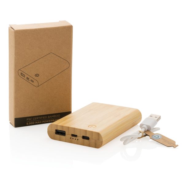 FSC® certified bamboo 5.000 mAh powerbank P322.259