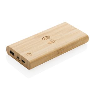 FSC®certified bamboo 8.000 mAh 5W wireless powerbank P322.359