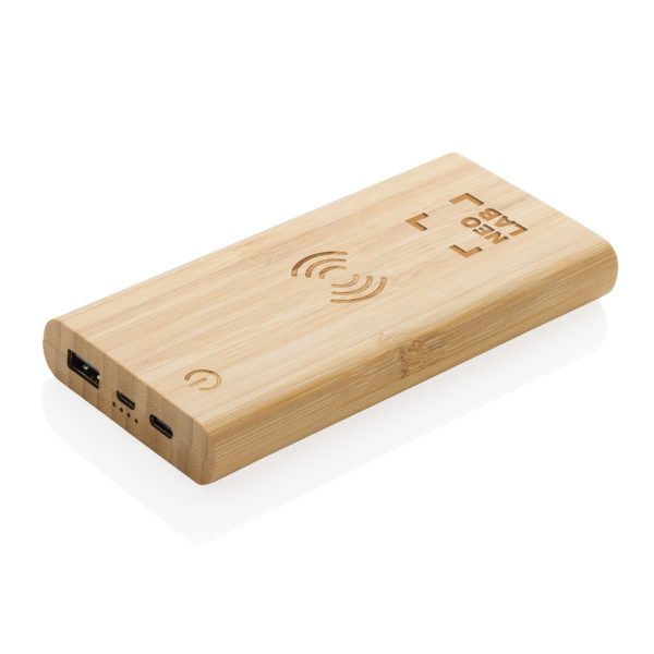 FSC®certified bamboo 8.000 mAh 5W wireless powerbank P322.359