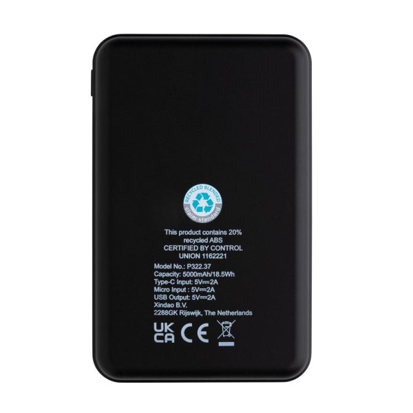 FSC® and RCS recycled plastic 5.000 mAh Powerbank P322.379