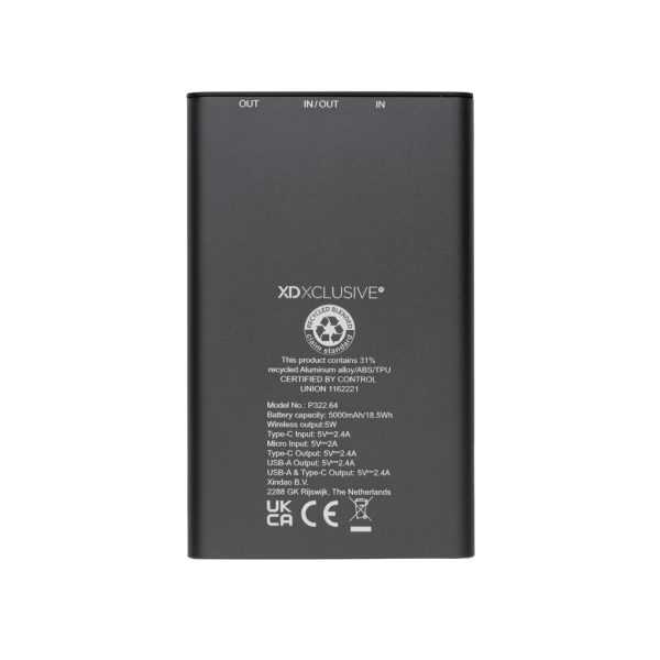 Terra RCS recycled aluminum 5000 mAh powerbank 5W wireless P322.642