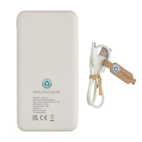 RCS standard recycled plastic wireless powerbank P322.673