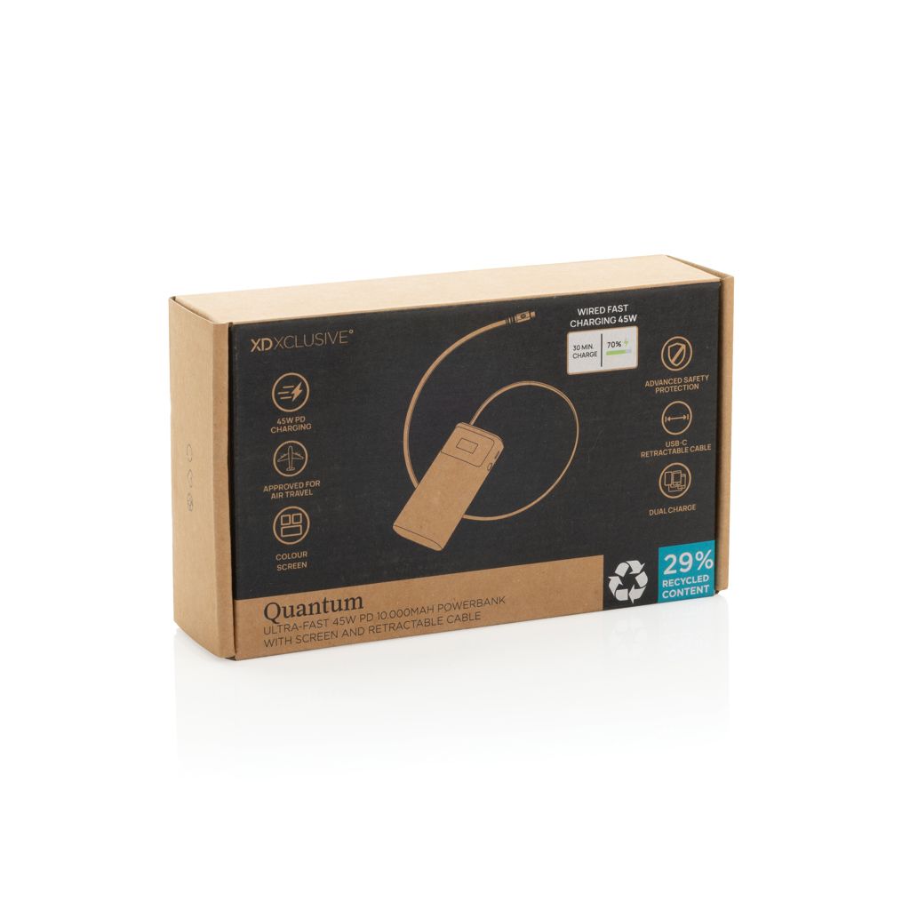 Quantum RCS ultra-fast PD45W 10.000mAh powerbank with screen P322.7902