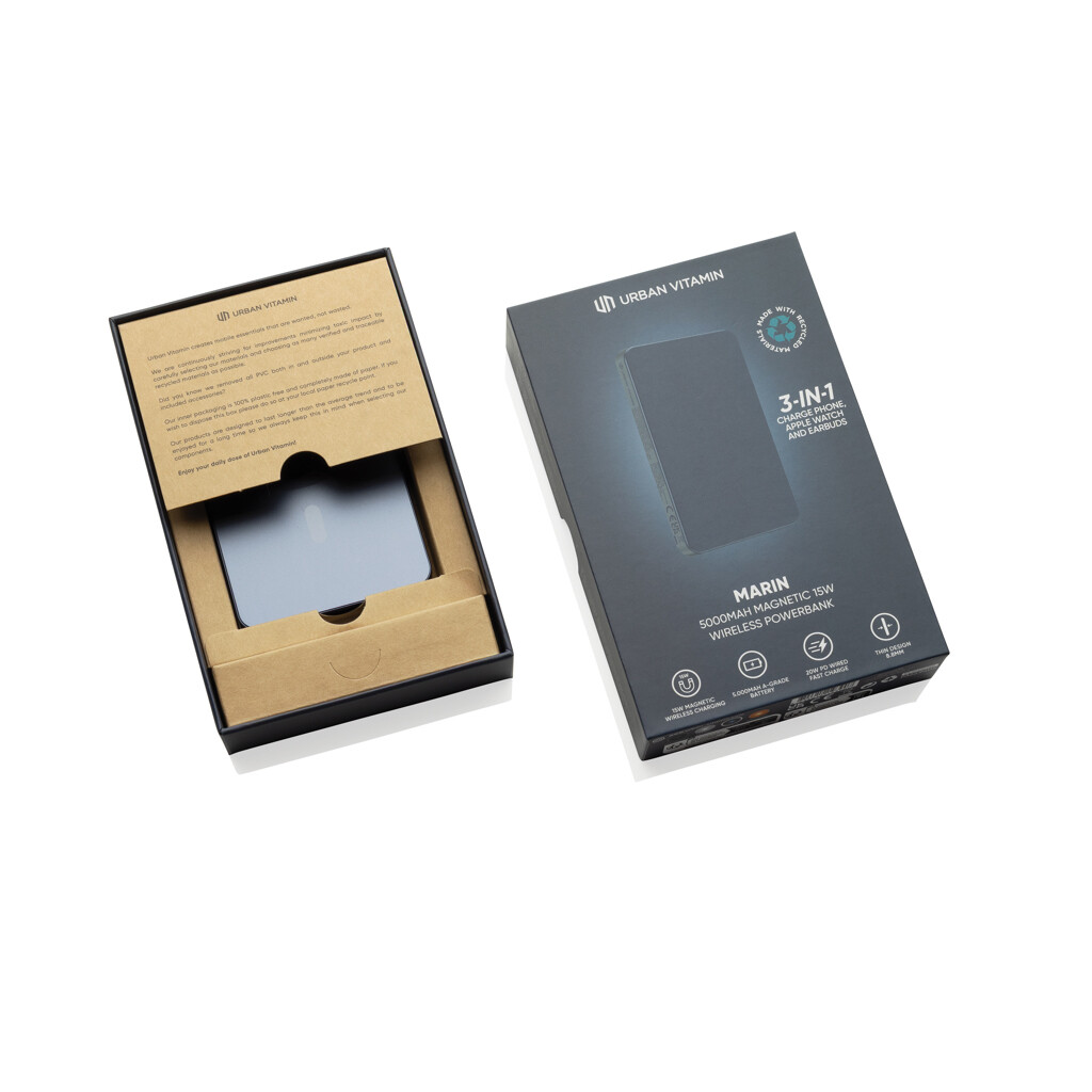 Baterija prijenosna Urban Vitamin Marin 5000mAh magnetska 15W bežična P322.9405