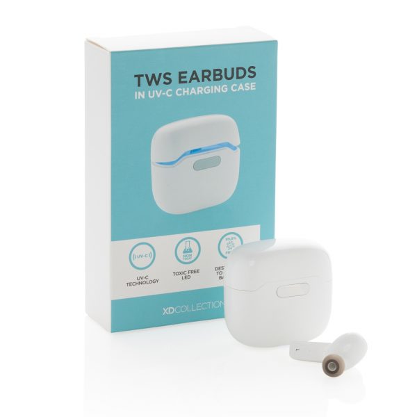 TWS earbuds in UV-C sterilising charging case P329.073