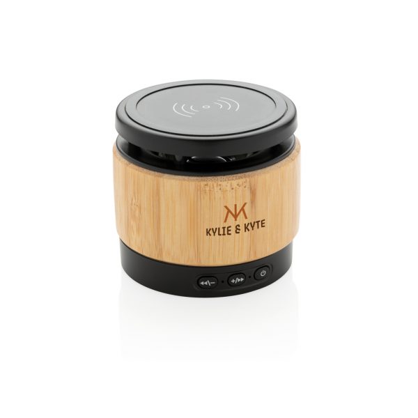 Bamboo wireless charger speaker P329.179