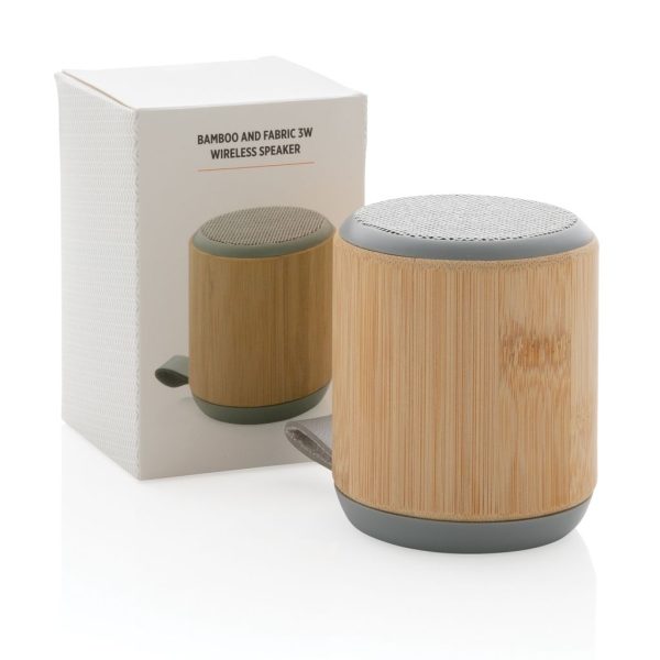 Bamboo and fabric 3W wireless speaker P329.379