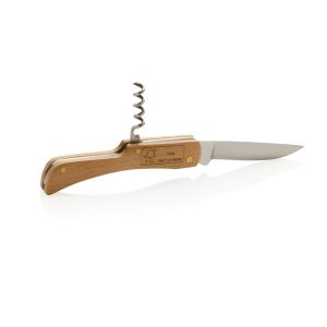 FSC® wooden knife with bottle opener P414.019