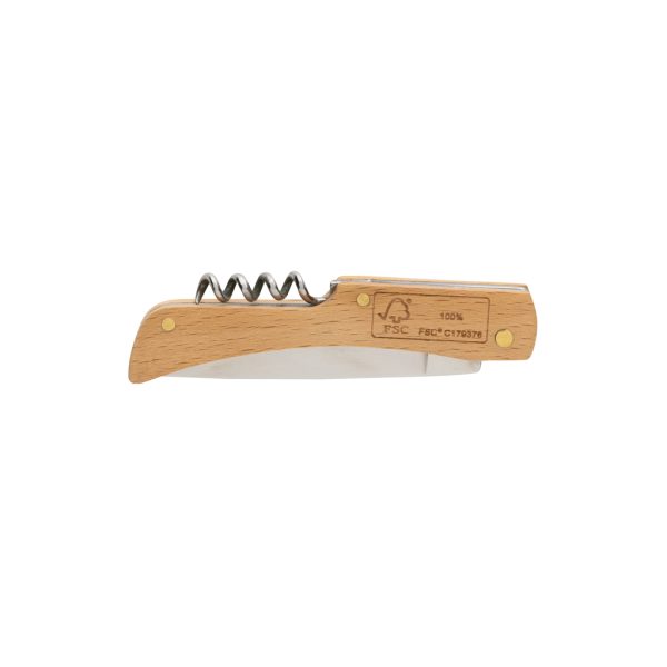 FSC® wooden knife with bottle opener P414.019