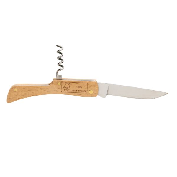 FSC® wooden knife with bottle opener P414.019