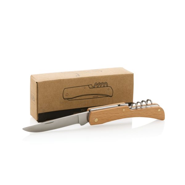 FSC® wooden knife with bottle opener P414.019