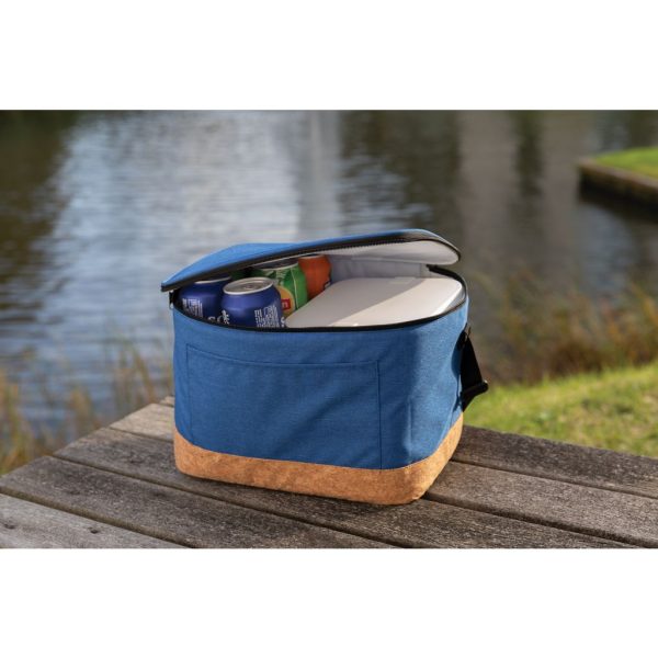 Impact AWARE™ XL RPET two tone cooler bag with cork detail P422.355