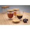 Double wall borosilicate glass with bamboo lid 250ml 2pc set P432.140