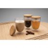 Double wall borosilicate glass with bamboo lid 350ml 2pc set P432.270