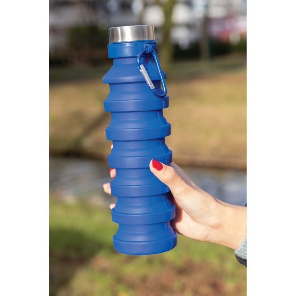 Leakproof collapsible silicone bottle with lid P432.625