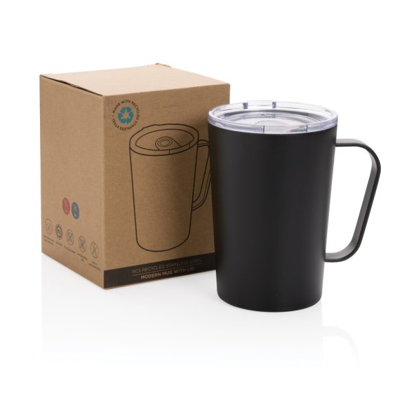 RCS Recycled stainless steel modern vacuum mug with lid P433.051