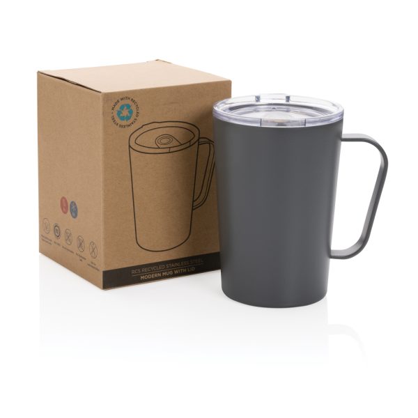 RCS Recycled stainless steel modern vacuum mug with lid P433.052