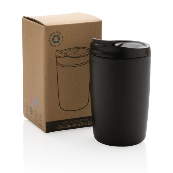GRS Recycled PP tumbler with flip lid P433.081