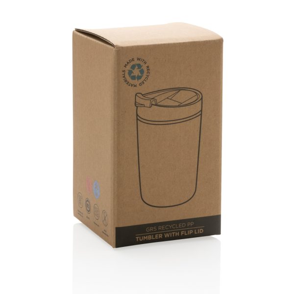 GRS Recycled PP tumbler with flip lid P433.081