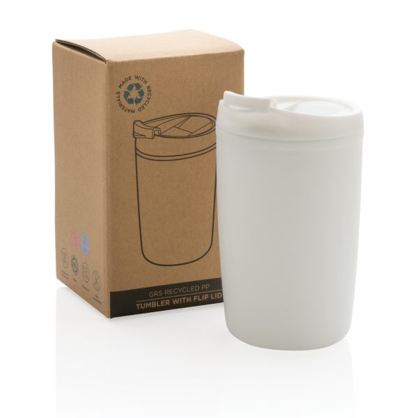 GRS Recycled PP tumbler with flip lid P433.083