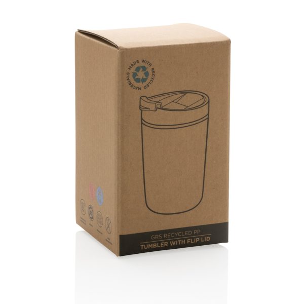 GRS Recycled PP tumbler with flip lid P433.083