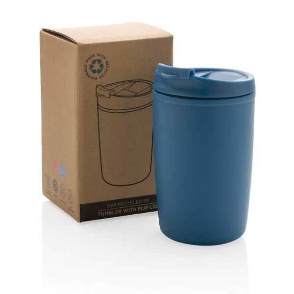 GRS Recycled PP tumbler with flip lid P433.085