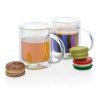 Deluxe double wall electroplated glass mug P433.110