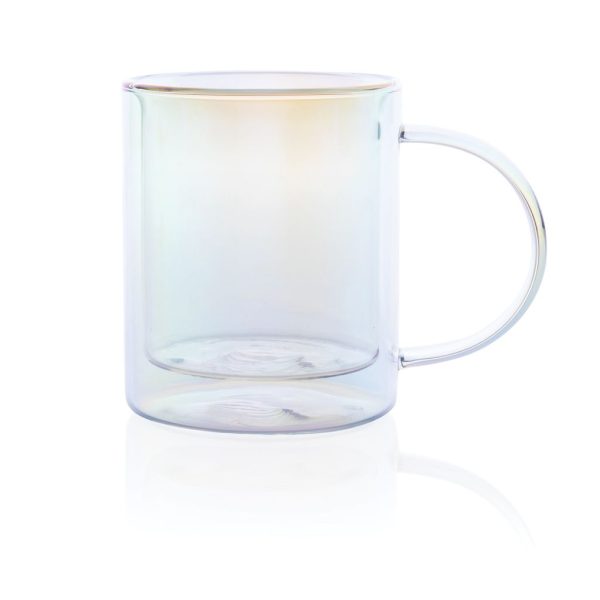 Deluxe double wall electroplated glass mug P433.110