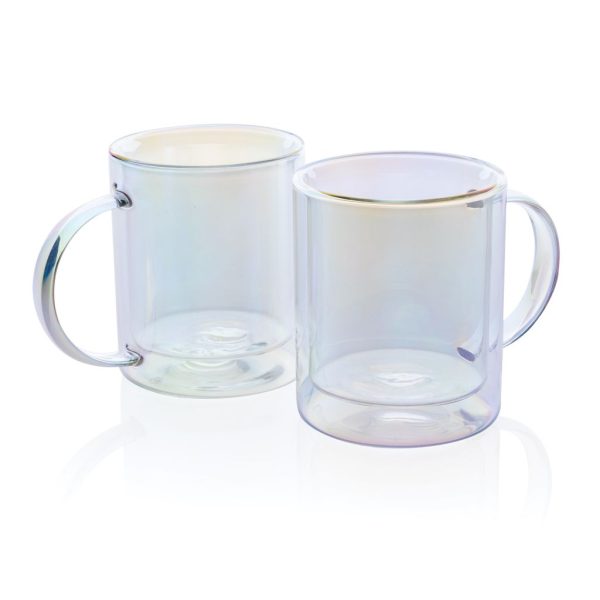 Deluxe double wall electroplated glass mug P433.110