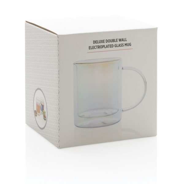 Deluxe double wall electroplated glass mug P433.110