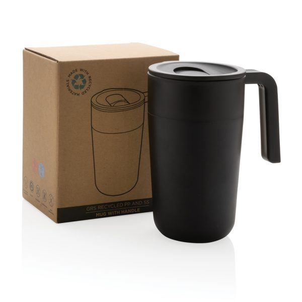 GRS Recycled PP and SS mug with handle P433.231