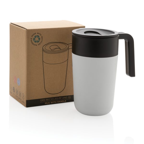 GRS Recycled PP and SS mug with handle P433.233