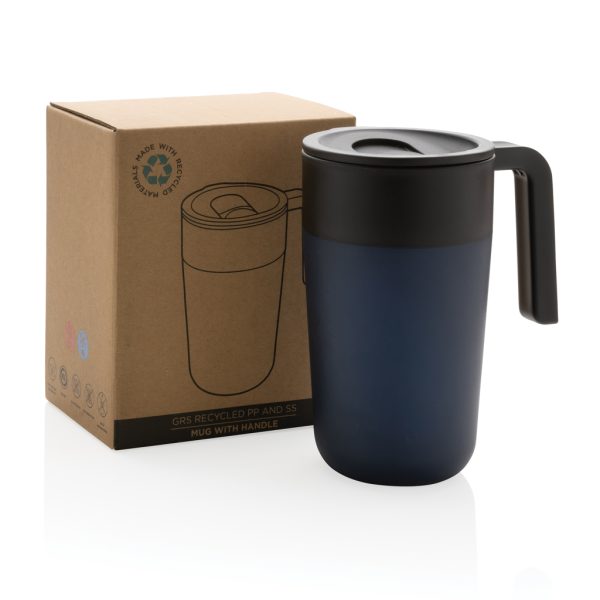 GRS Recycled PP and SS mug with handle P433.235