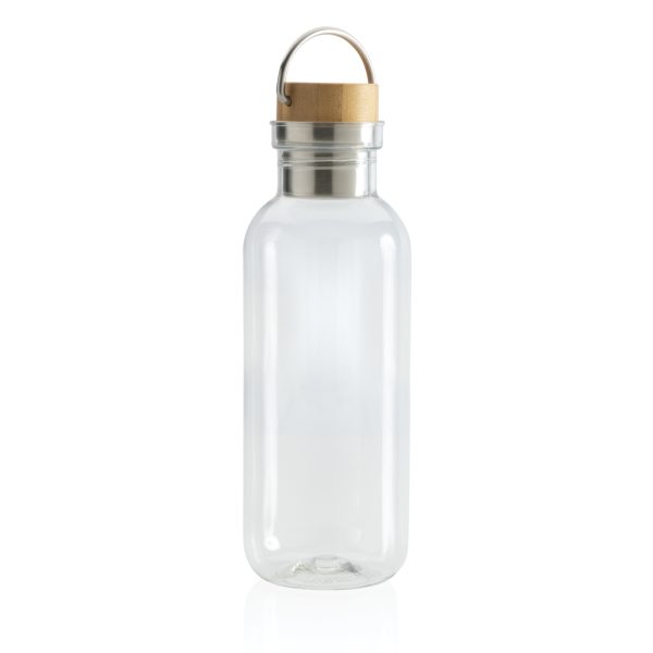 GRS RPET bottle with FSC bamboo lid and handle P433.260