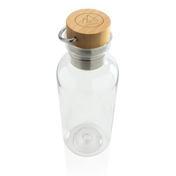 GRS RPET bottle with FSC bamboo lid and handle P433.260