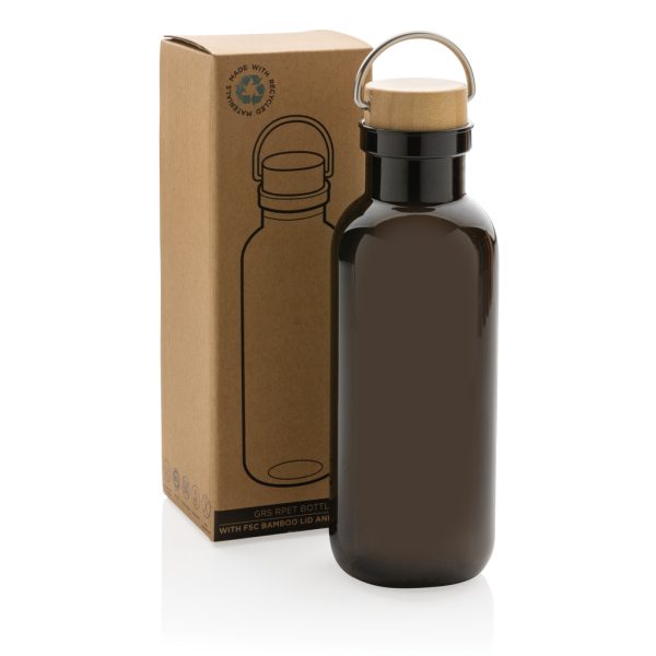 GRS RPET bottle with FSC bamboo lid and handle P433.261