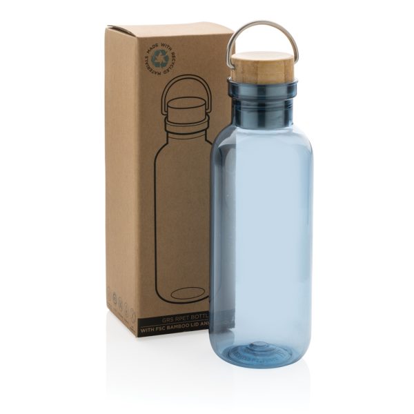 GRS RPET bottle with FSC bamboo lid and handle P433.265