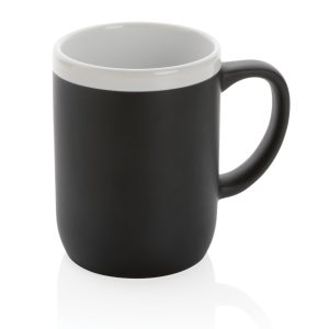 Ceramic mug with white rim P434.091