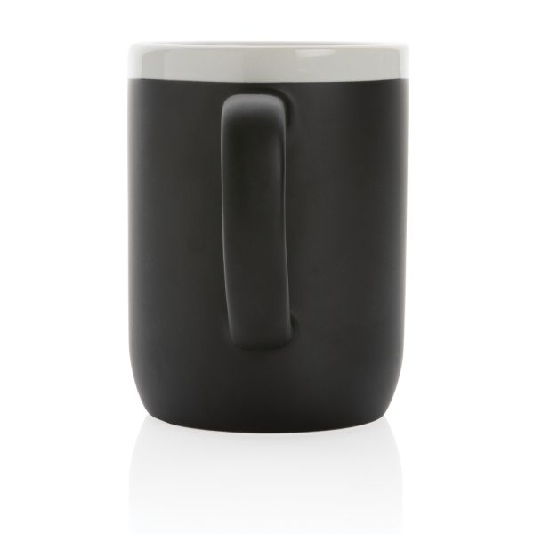 Ceramic mug with white rim P434.091