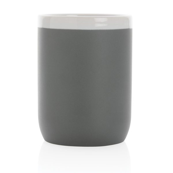 Ceramic mug with white rim P434.092