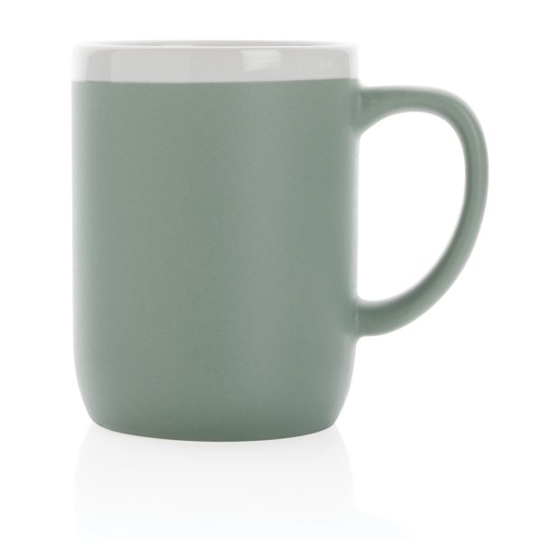 Ceramic mug with white rim P434.097
