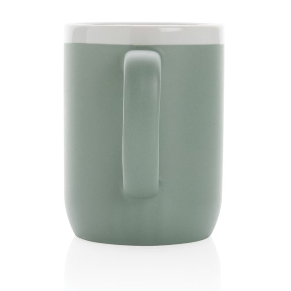 Ceramic mug with white rim P434.097