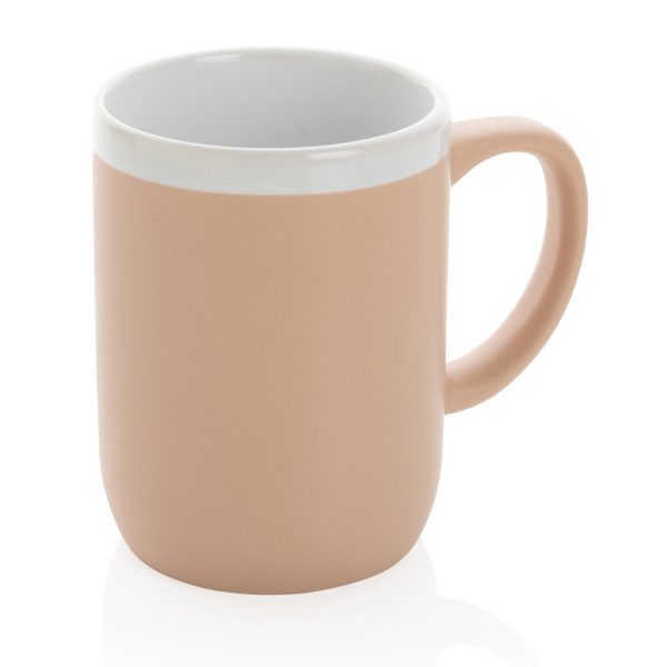 Ceramic mug with white rim P434.099