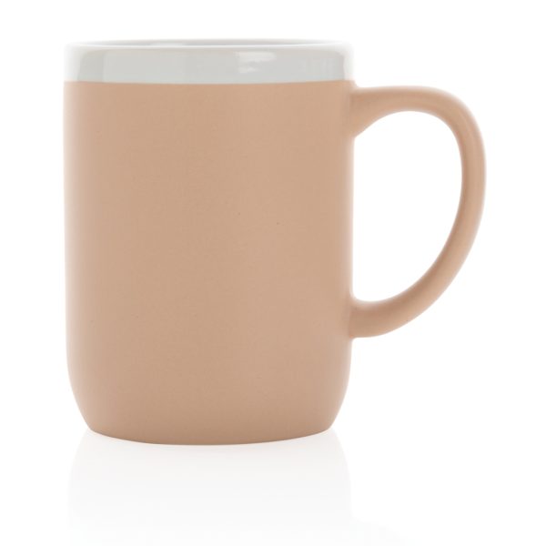 Ceramic mug with white rim P434.099