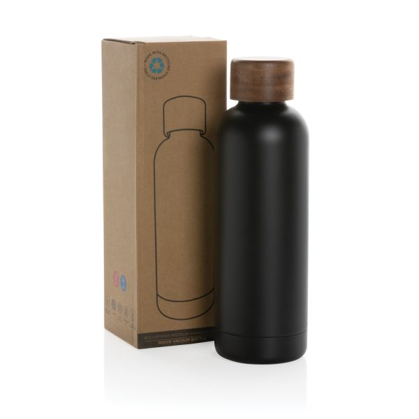Wood RCS certified recycled stainless steel vacuum bottle P435.531