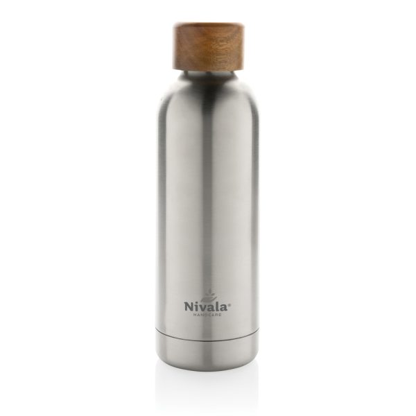 Wood RCS certified recycled stainless steel vacuum bottle P435.532