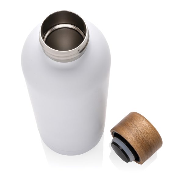 Wood RCS certified recycled stainless steel vacuum bottle P435.533