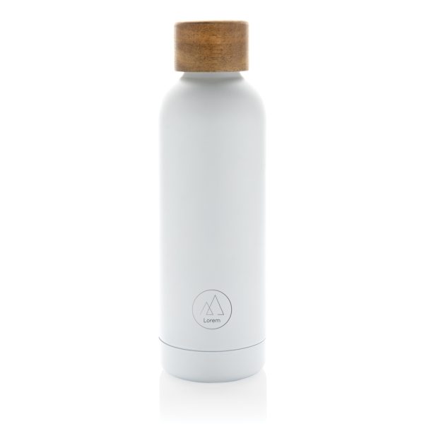 Wood RCS certified recycled stainless steel vacuum bottle P435.533