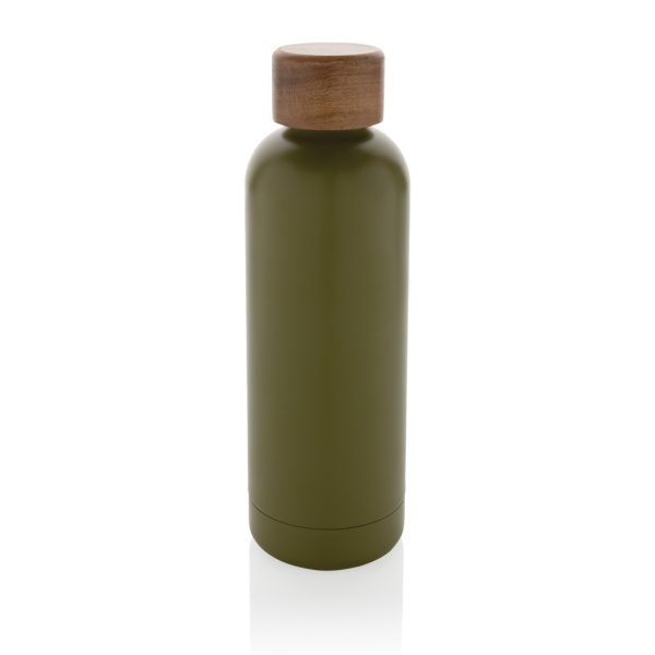 Wood RCS certified recycled stainless steel vacuum bottle P435.537